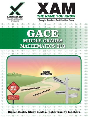 cover image of GACE Middle Grades Mathematics 013